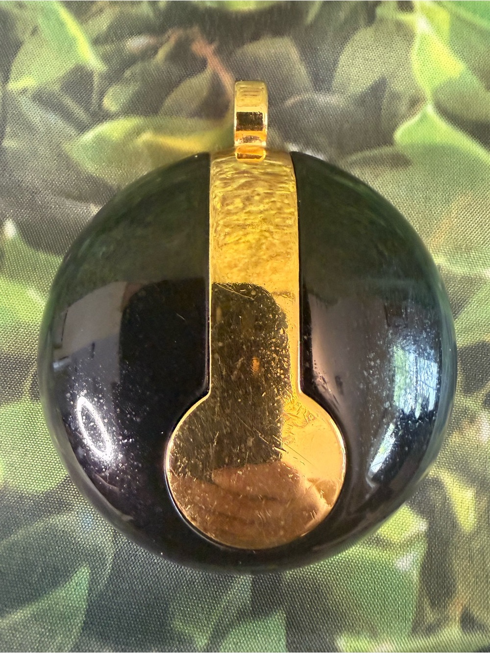 Vintage 1970s Collectable Lanvin Paris Black and Gold Modernist Pendant
